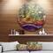 Designart - Abstract Fall Watercolor Drawing' Landscape Metal Round Wall Decor